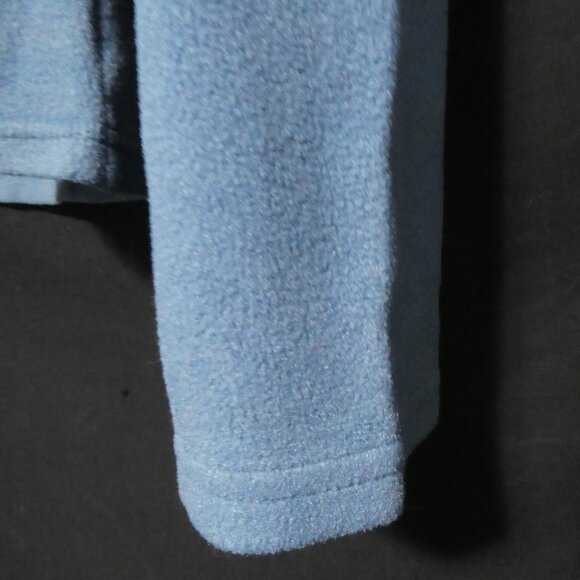 UB JEANS | Striped Light Blue Fleece V-Neck Long Sleeve Shirt W/ Sleeve Pocket - Picture 9 of 15